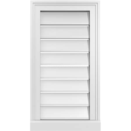 Ekena Millwork Vertical Surface Mount PVC Gable Vent: Functional, w/ 2"W x 2"P Brickmould Sill Frame, 14"W x 26"H GVPVE14X2603SF